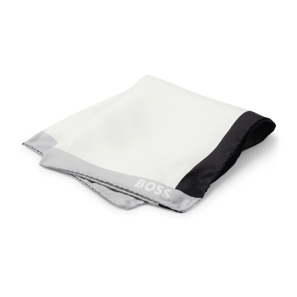 Hugo Boss Luxe Zijden Zakdoek White Heren