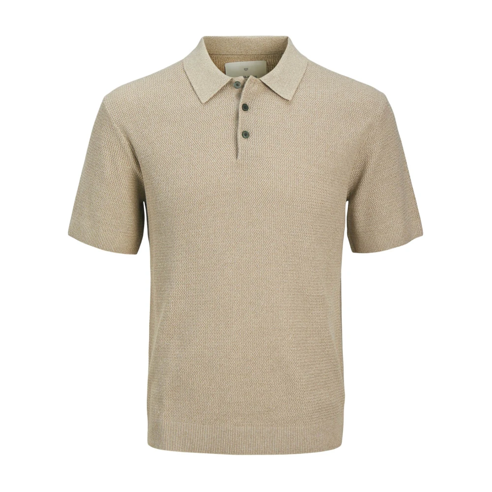 jack & jones Cooper Gebreide Polo in Greige Beige Heren