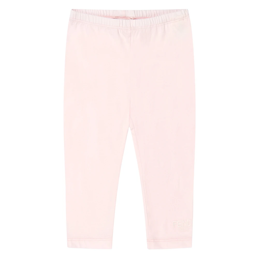 Fendi Girls Pink Leggings, 9 M, Logo Print Leggings