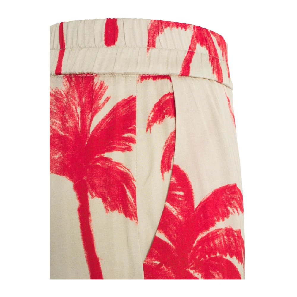 Kaos Beige Satin Chic Print Broek Multicolor Dames