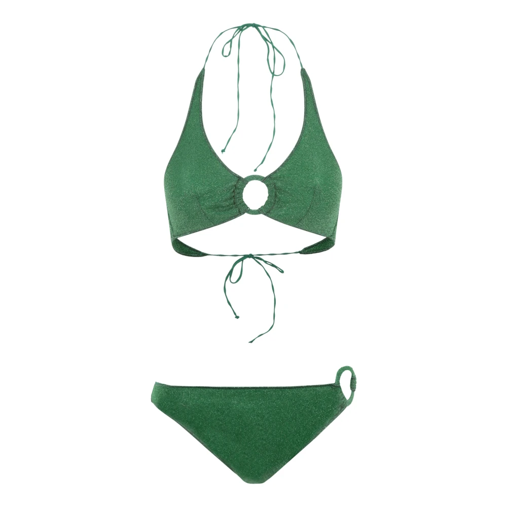 Oseree Groene Lurex Bikini met Verstelbare Bandjes Green Dames