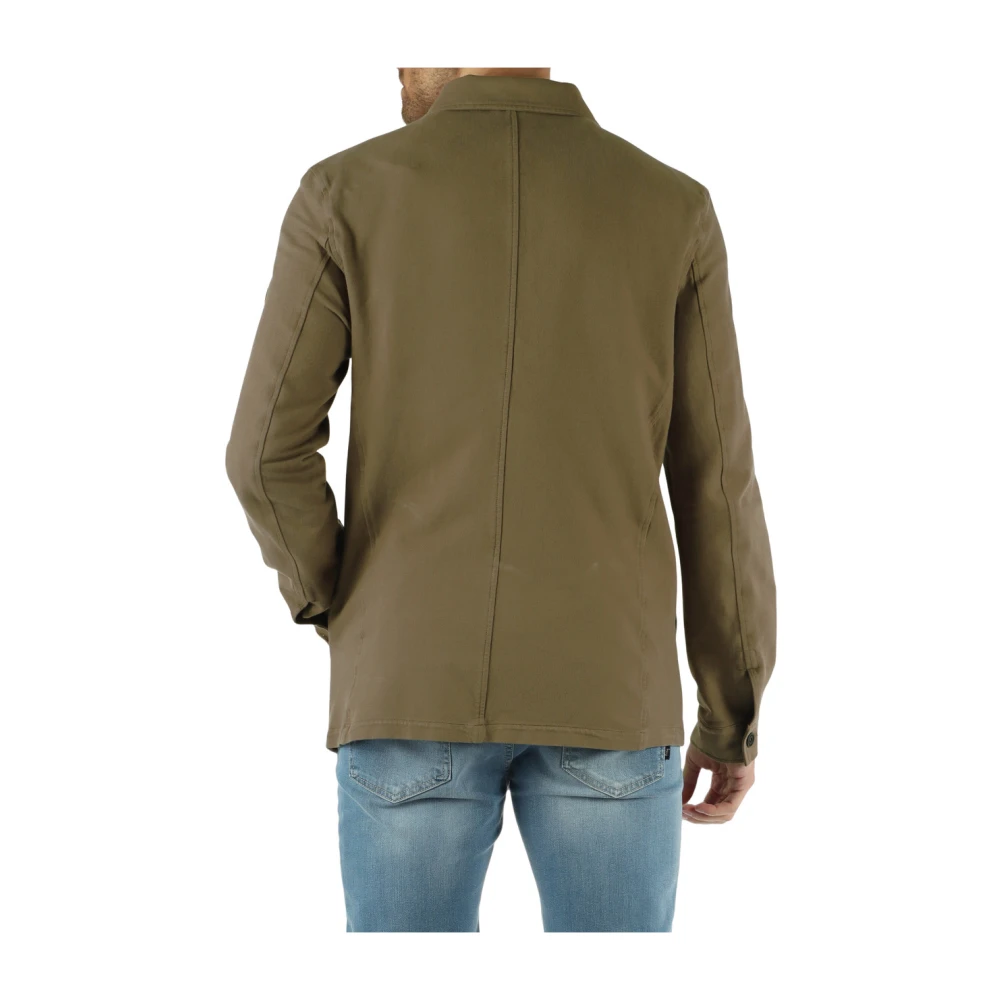 Distretto12 Field Portlan katoenen jersey jas Green Heren
