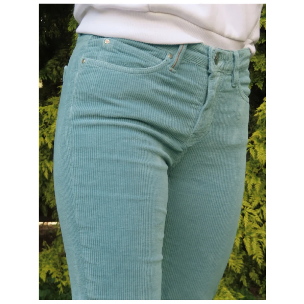 Islow Corduroy Slim 7 8 Broek Green Dames