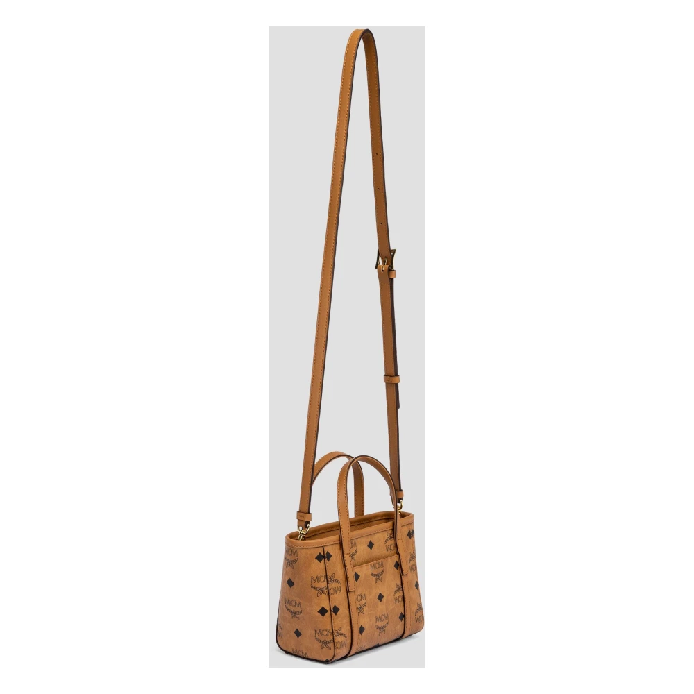 MCM Toni Shopper met bovenrits in Visetos Brown Dames