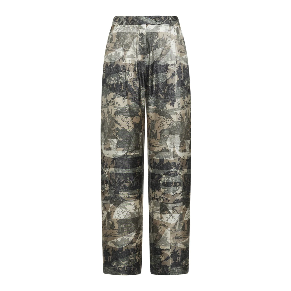 Pierre-Louis Mascia Zijden Satijnen Trekkoord Taps Toelopende Broek Multicolor Dames