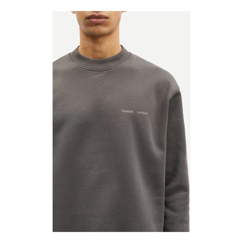 Samsøe Biologisch Katoen Crew Neck Sweater Gray Heren