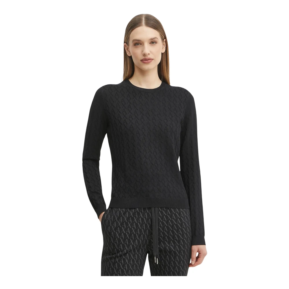 A|X Armani Exchange Donna Nero Per Xw000910af10352fc026 Maglia Nera Slim Fit (S), Casual, Viscosa - Immagine 4