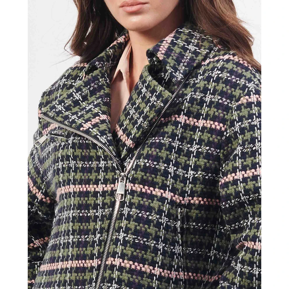 Hugo Boss Korte geruite jas Multicolor Dames