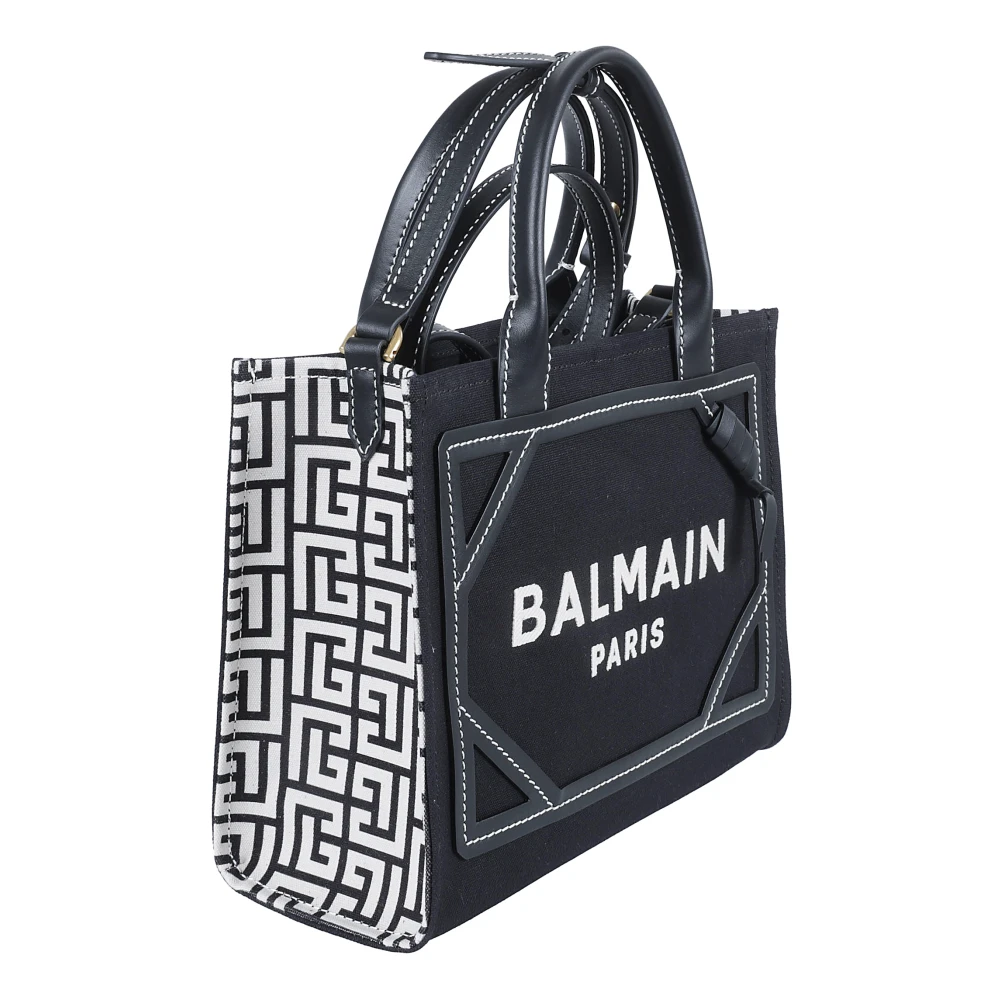 Balmain Chique Ivoor en Zwart Handtas Black Dames