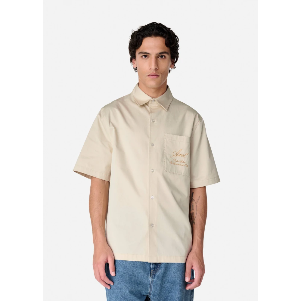 Axel Arigato Gestikte Borduurshirt Beige Heren