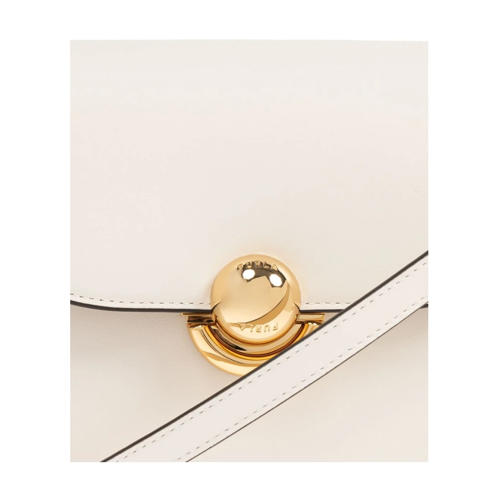 Furla Beige Foldover Clip Tas Beige Dames