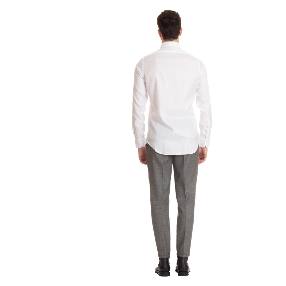 Finamore Milano Slim Fit Wit Overhemd White Heren