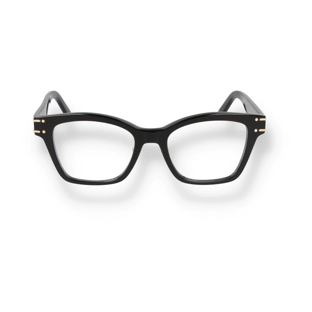 Dior Rechthoekige Vierkante Zwarte Acetaatbril Black Unisex