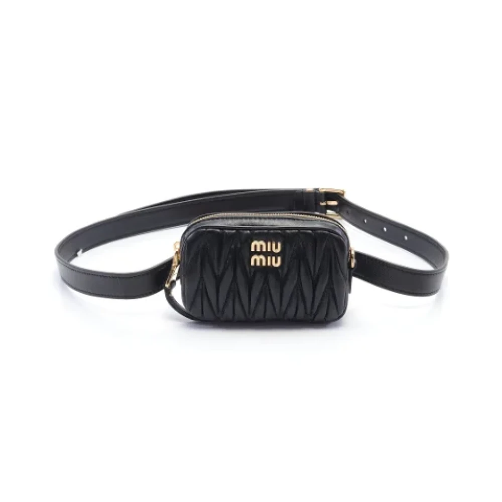 Miu Pre-owned Leather shoulder-bags Black Dames