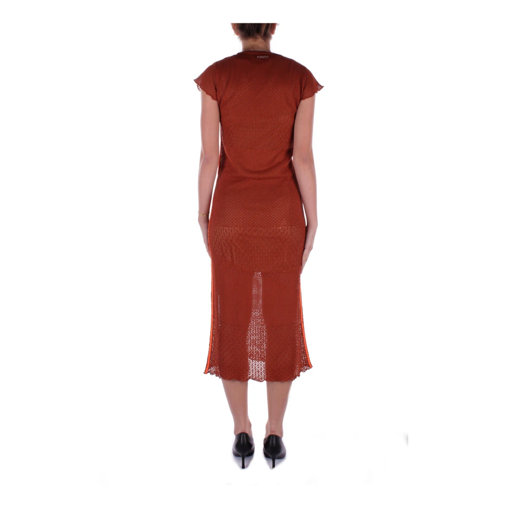 pinko Bruine Mesh Jurk Brown Dames