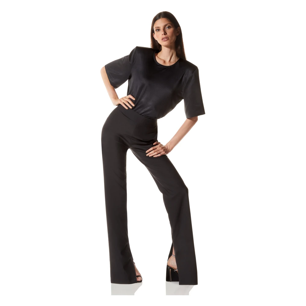 MVP wardrobe Palazzo Cut High-Waisted Trousers Black Dames