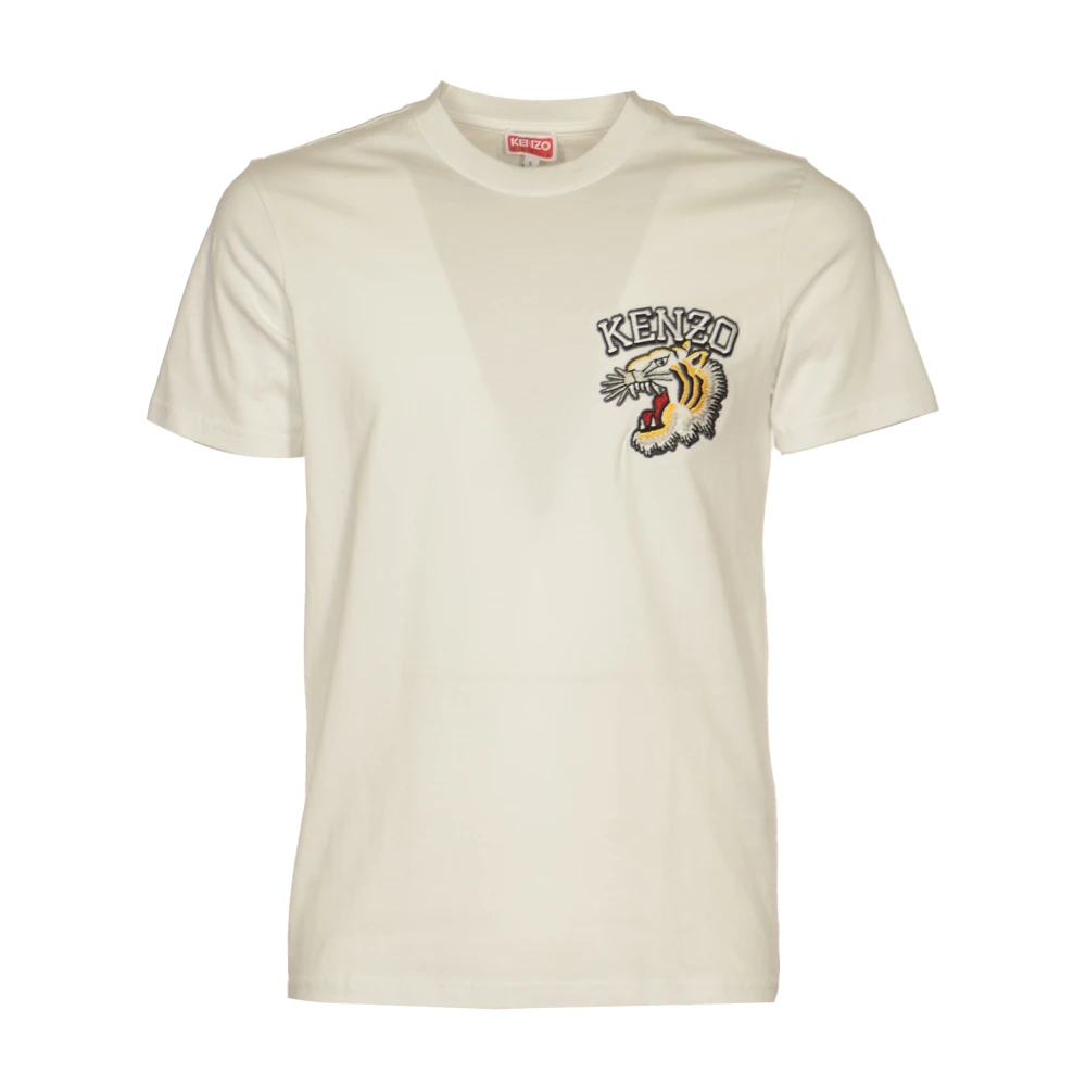 Kenzo Witte T-shirts en Polos met Varsity Jungle Borduursel White Heren