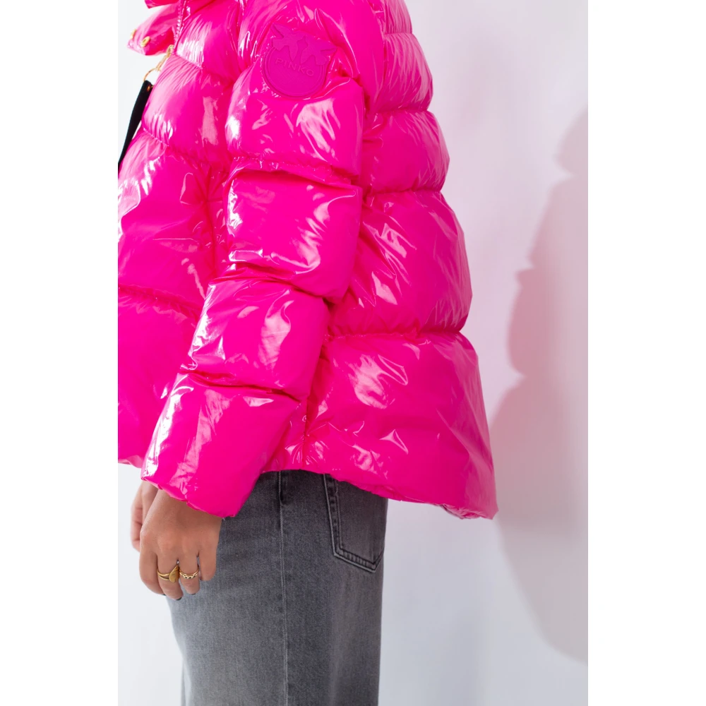 pinko Mirko Crystal Nylon Jas Pink Dames
