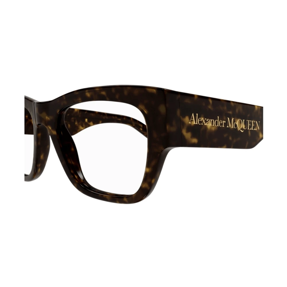 alexander mcqueen Gedurfde Rechthoekige Acetaat Zonnebril Brown Unisex