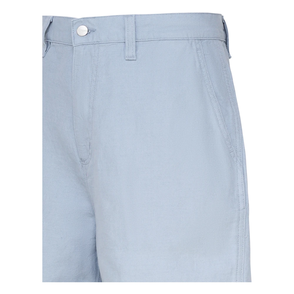 Carhartt WIP Lichtblauwe Linnen Katoen Shorts Blue Heren