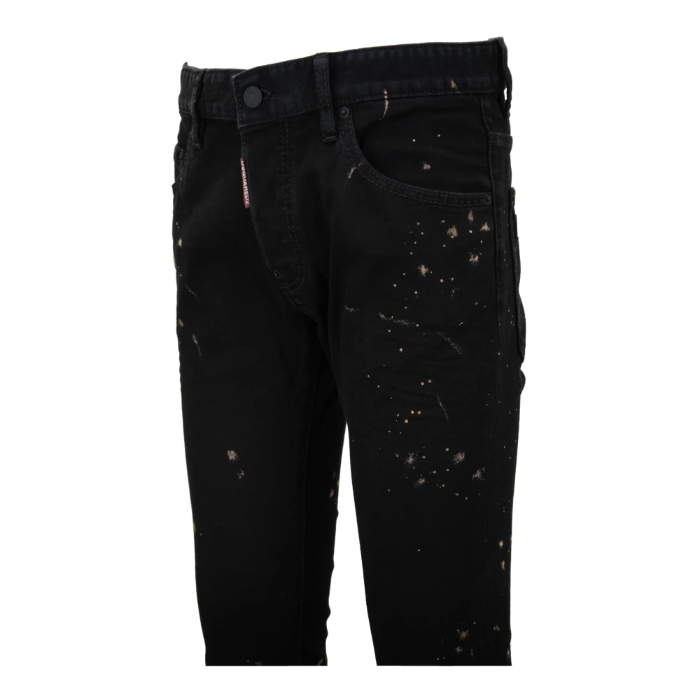 Dsquared2 Herenknoop Jeans met Icon Patch Black Heren