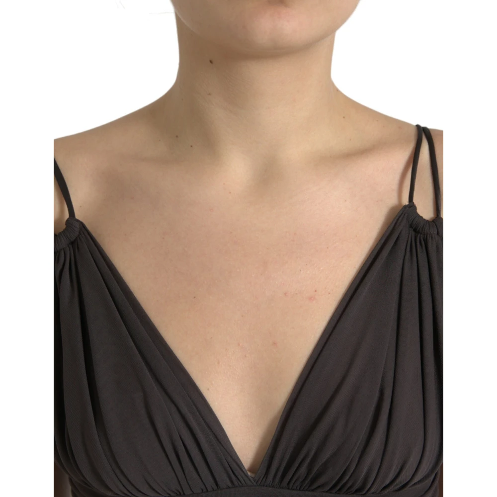 Dolce & Gabbana Mouwloze Crop Tank Top Brown Dames