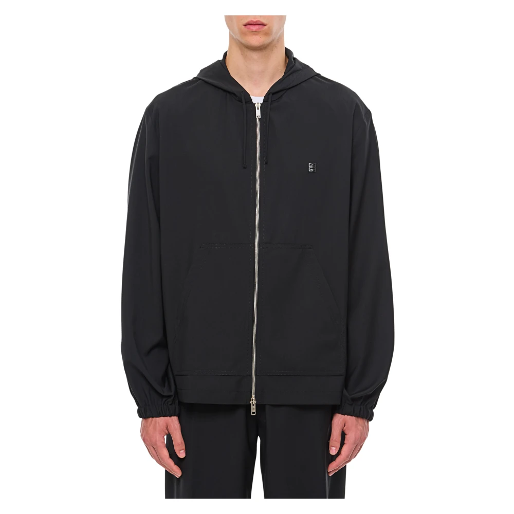 Givenchy Men's Black Zip-Throughs, M, 4G Zipped Sweatshirt