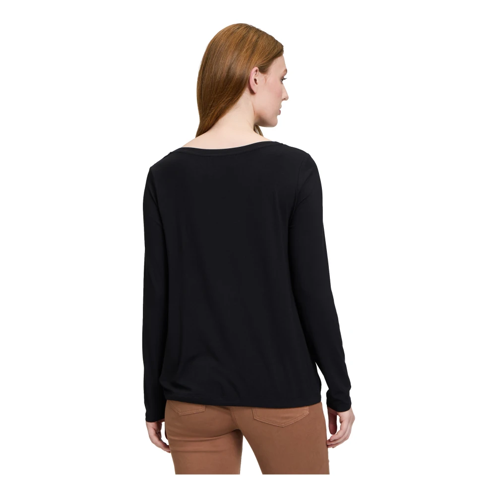 Betty Barclay Glitter Casual Shirt met Koord Black Dames