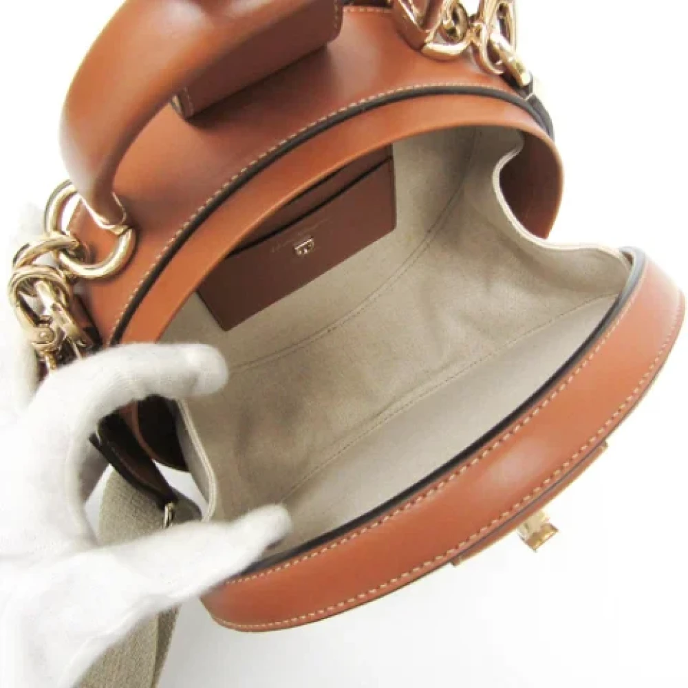 Salvatore Ferragamo Pre-owned Leather handbags Brown Dames