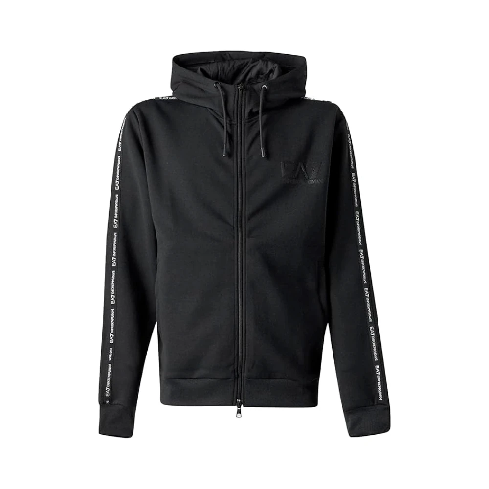 Emporio Armani EA7 Zwarte Trui Regular Fit Synthetisch Materiaal Black Heren