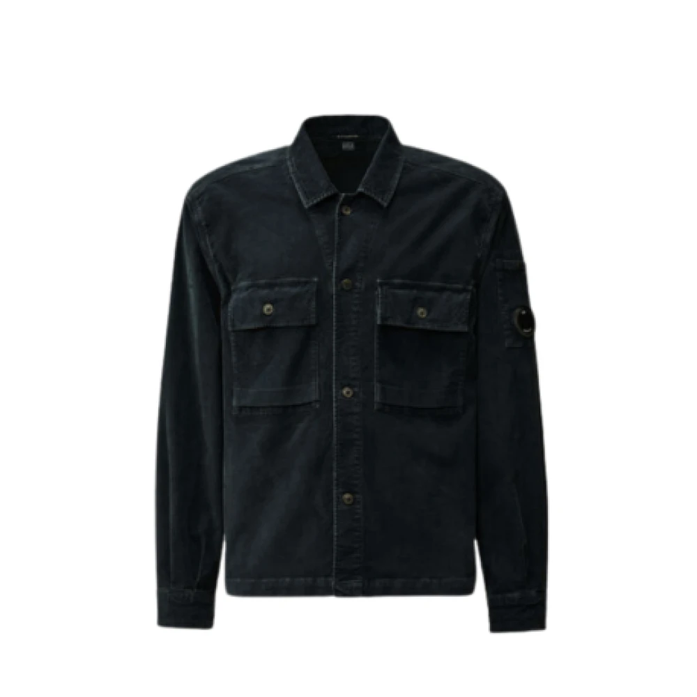 C.P. Company Stretch Ribfluwelen Overhemd Black Heren