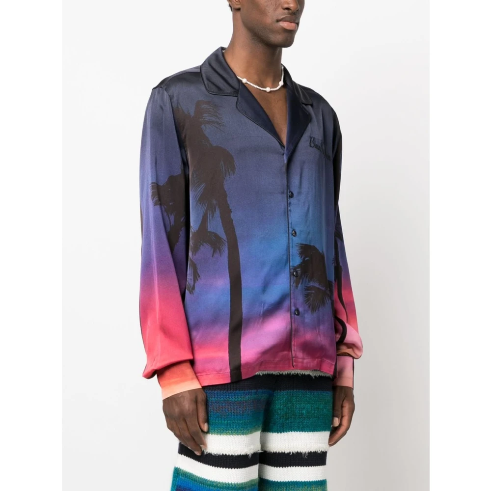 Blue Sky Inn Langarmshirt met logo-print en grafische print Blue Heren