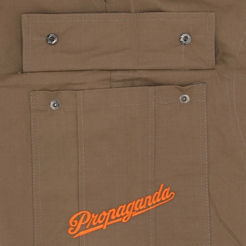 Propaganda Cargo Shorts Bruin Ripstop Stof Brown Heren