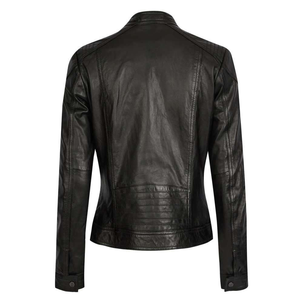 Bugatti Klassieke Leren Jas met Elegante Details Black Dames