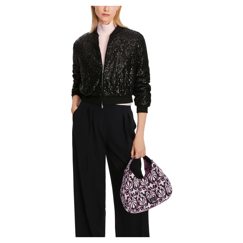 Marc Cain Pailletten Blouson Jas Black Dames