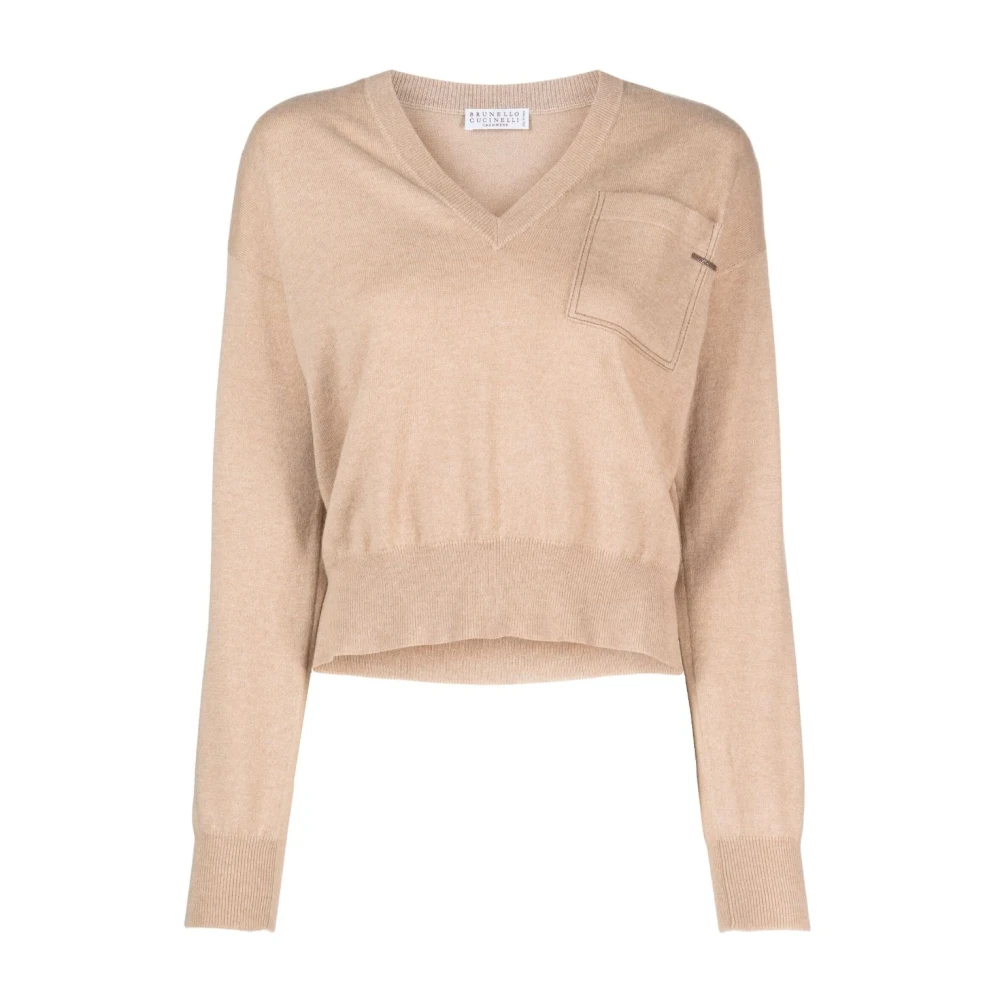 BRUNELLO CUCINELLI Stijlvolle Gebreide Top Beige Dames