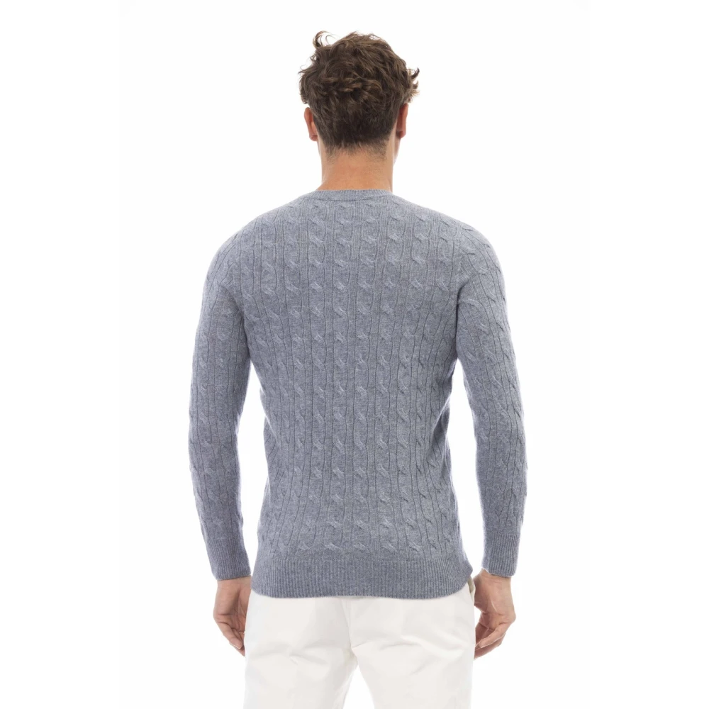 Alpha Studio Ronde Hals Lange Mouw Trui Blue Heren