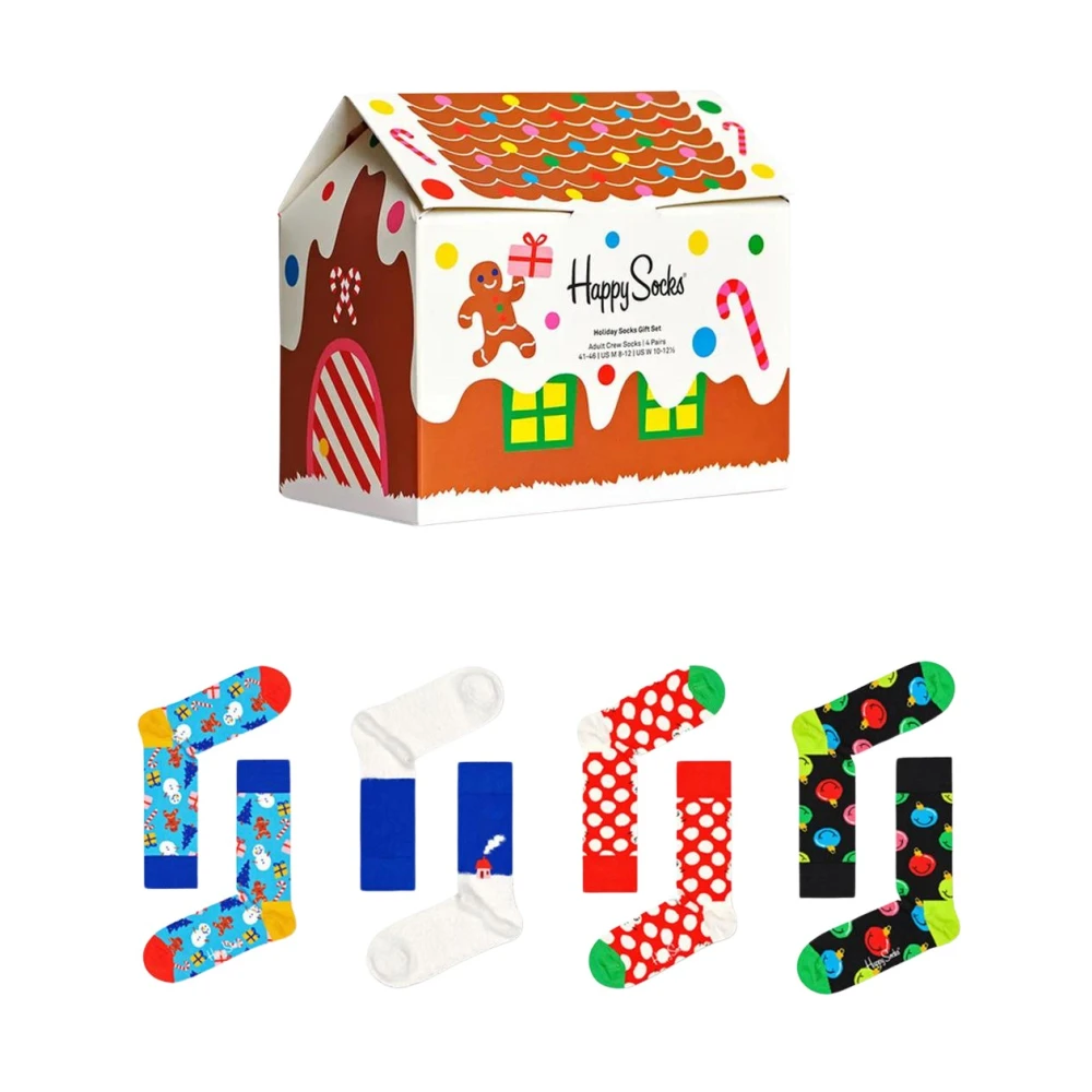 Happy Socks Gingerbread House Crew Sokkenset Red Heren