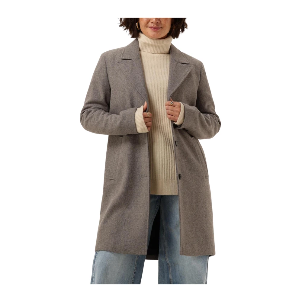 Selected Femme Grijze wollen jas voor vrouwen Gray Dames