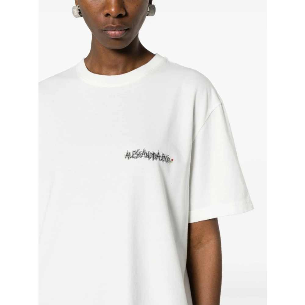 Alessandra Rich Witte T-shirts & Polos voor vrouwen White Dames