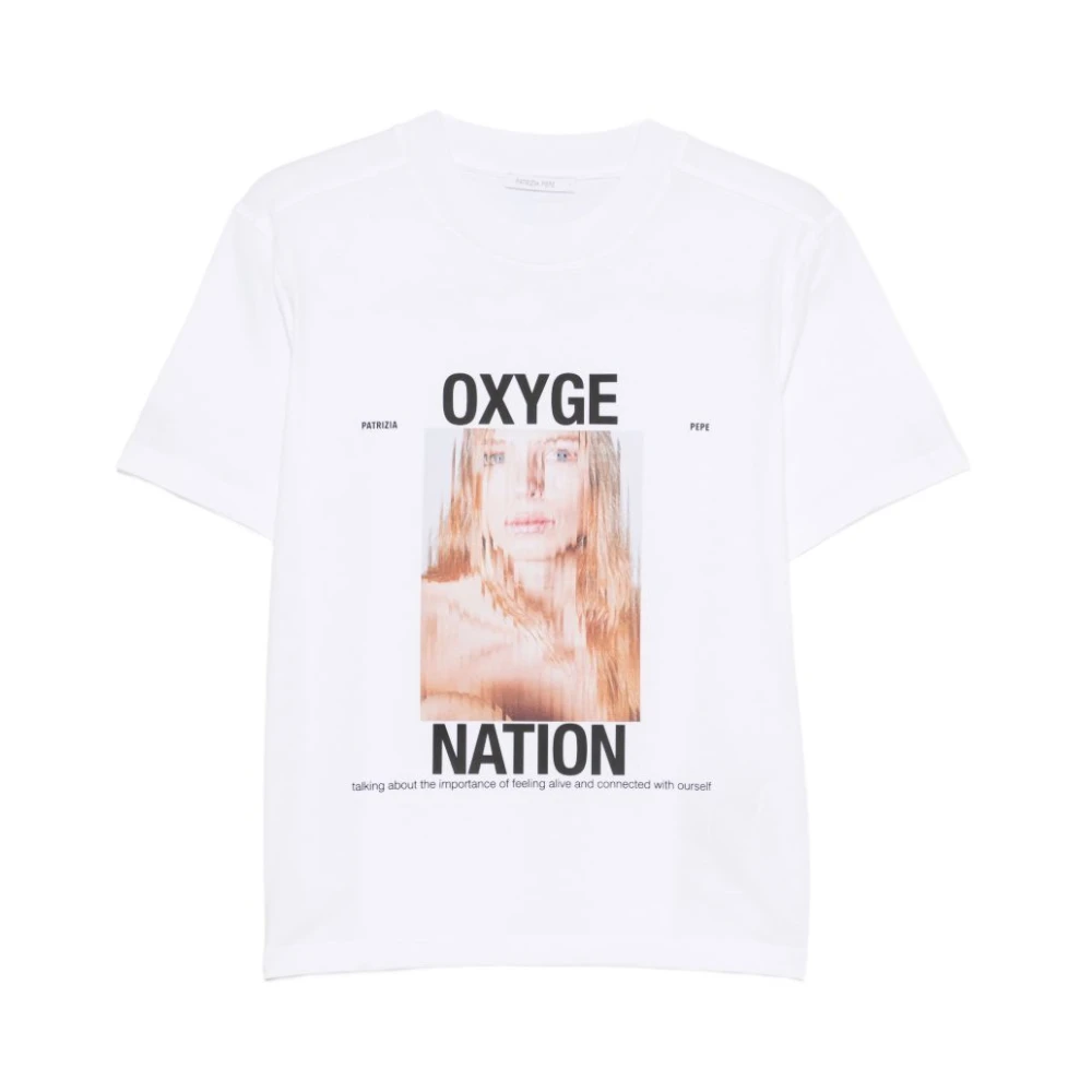 Patrizia Pepe Kvinno Vit Toppar Dam, S, Bomull, T-Shirt