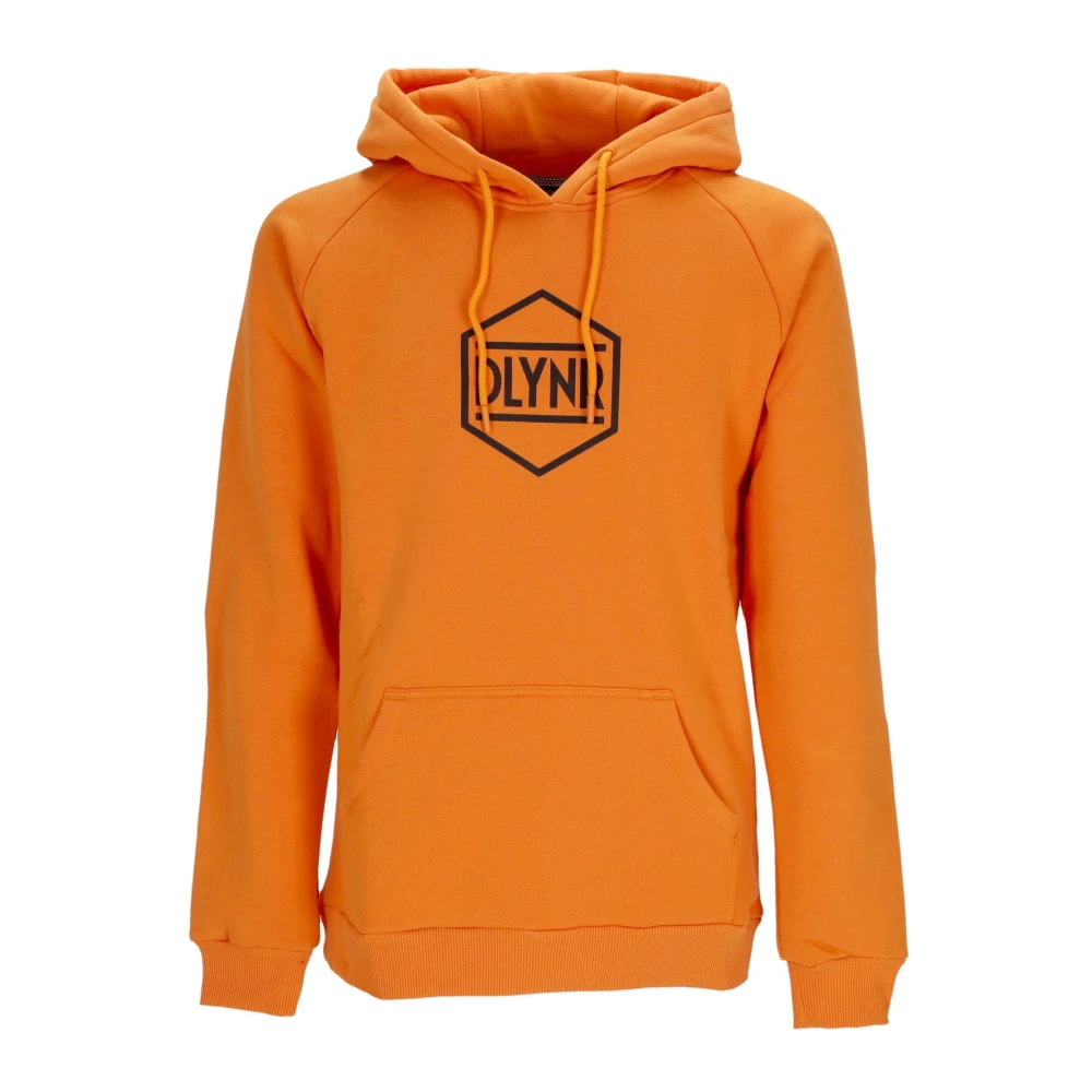 Dolly Noire Men's Orange Logo Hoodie With Kangaroo Pocket