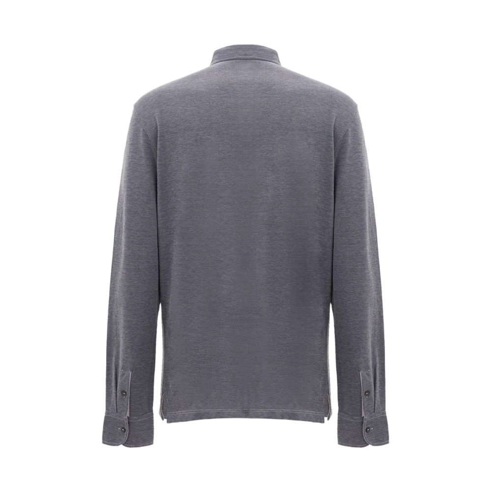 Corneliani Blauw Katoenen Poloshirt Blue Heren