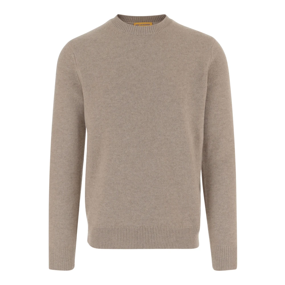 Guest In Residence Beige Cashmere Crew Neck Jumper - Male - Cashmere Knitwear - M - Knitwear