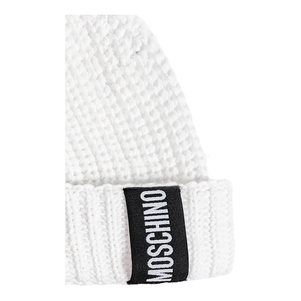Moschino Katoenen pet met logopatch White Unisex
