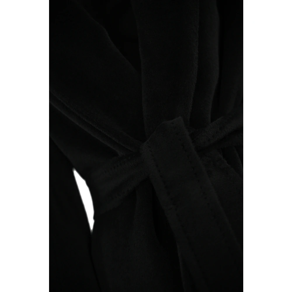 Max Mara Studio Zwarte Alpaca Wol Kimono Jas Black Dames