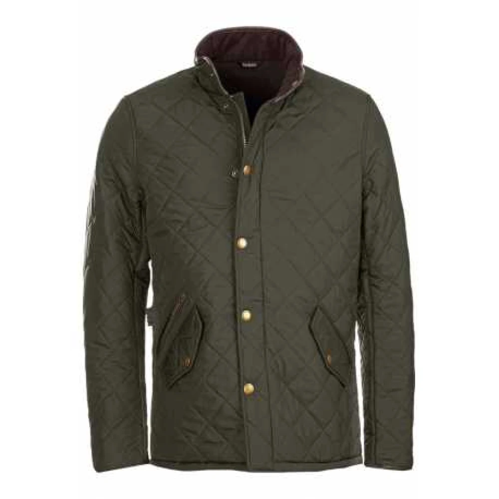 Barbour Gewatteerde leren jas Green Heren