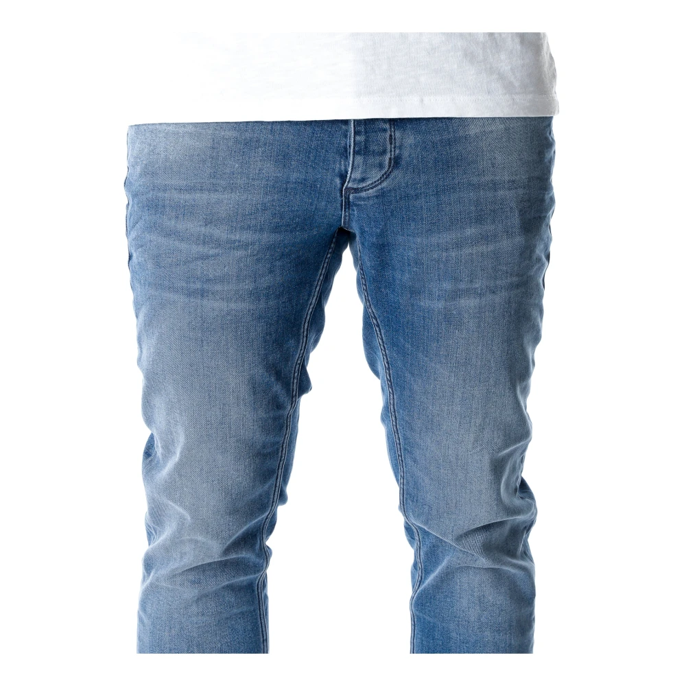 Gabba Slim Fit Mid Waist Jeans met Fade Effecten Blue Heren