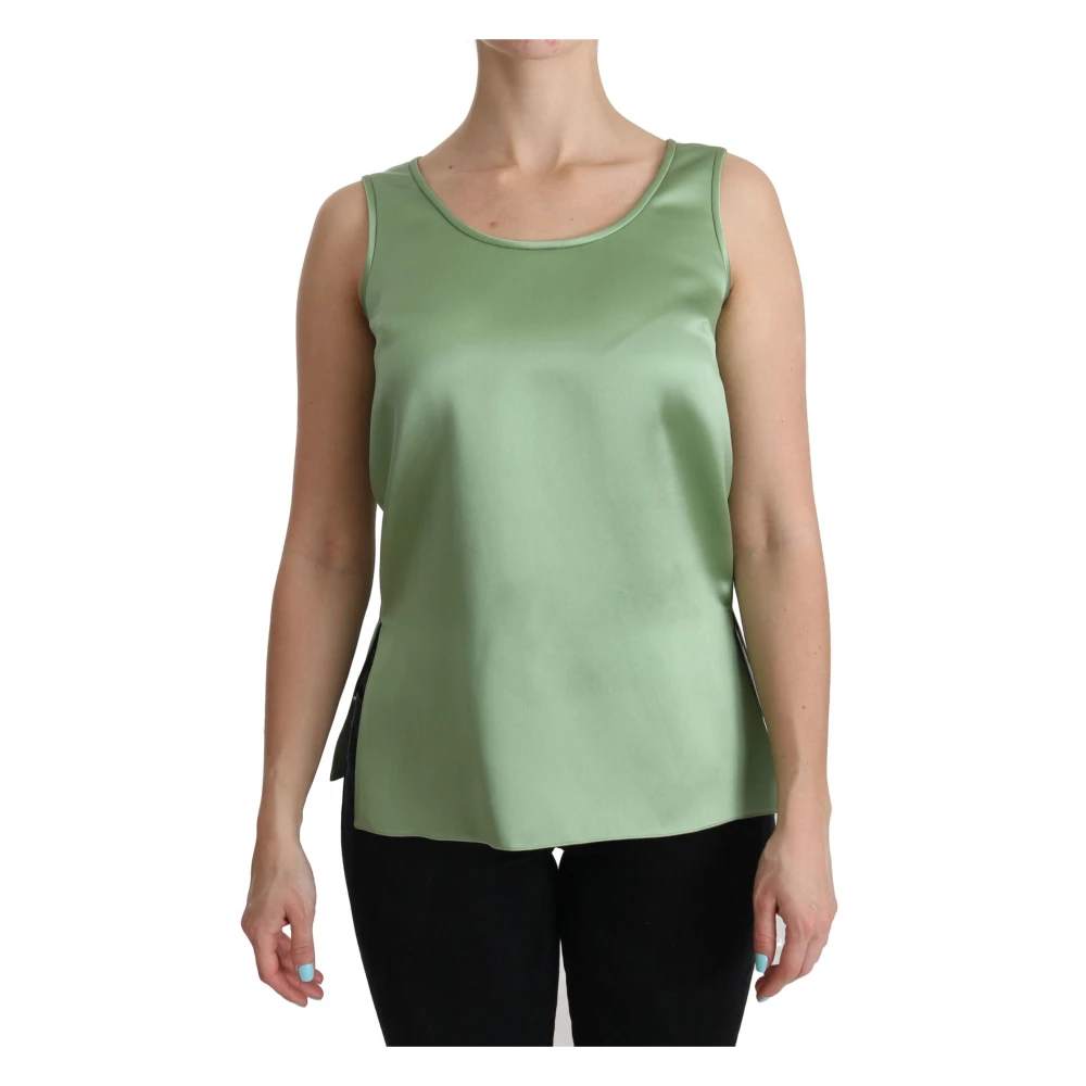 Dolce & Gabbana Women's Green Sleeveless Silk Top In Mint - Sleeveless Tops - 2XS - Tops