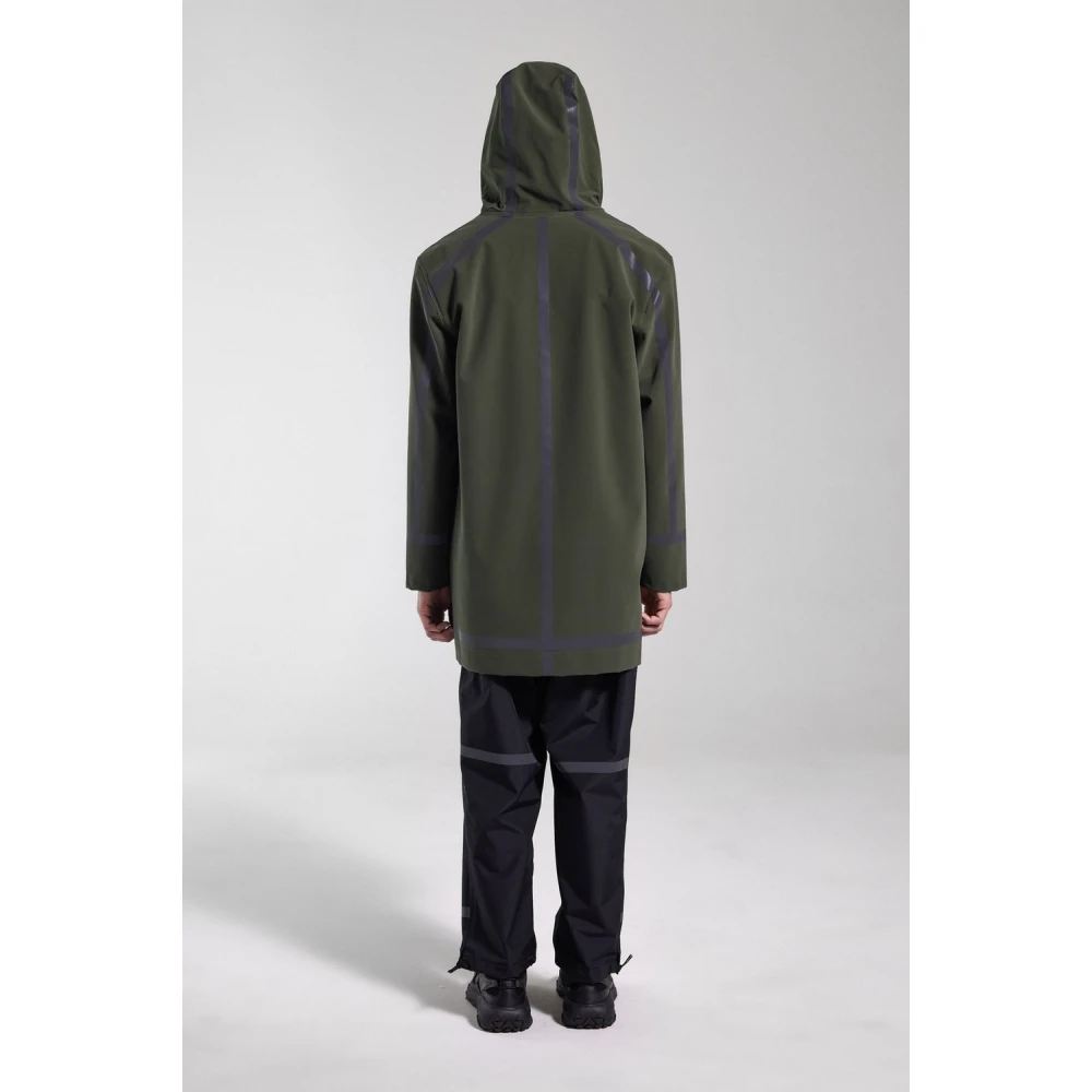 Stutterheim Waterdichte regenjas met reflecterende strepen Green Heren